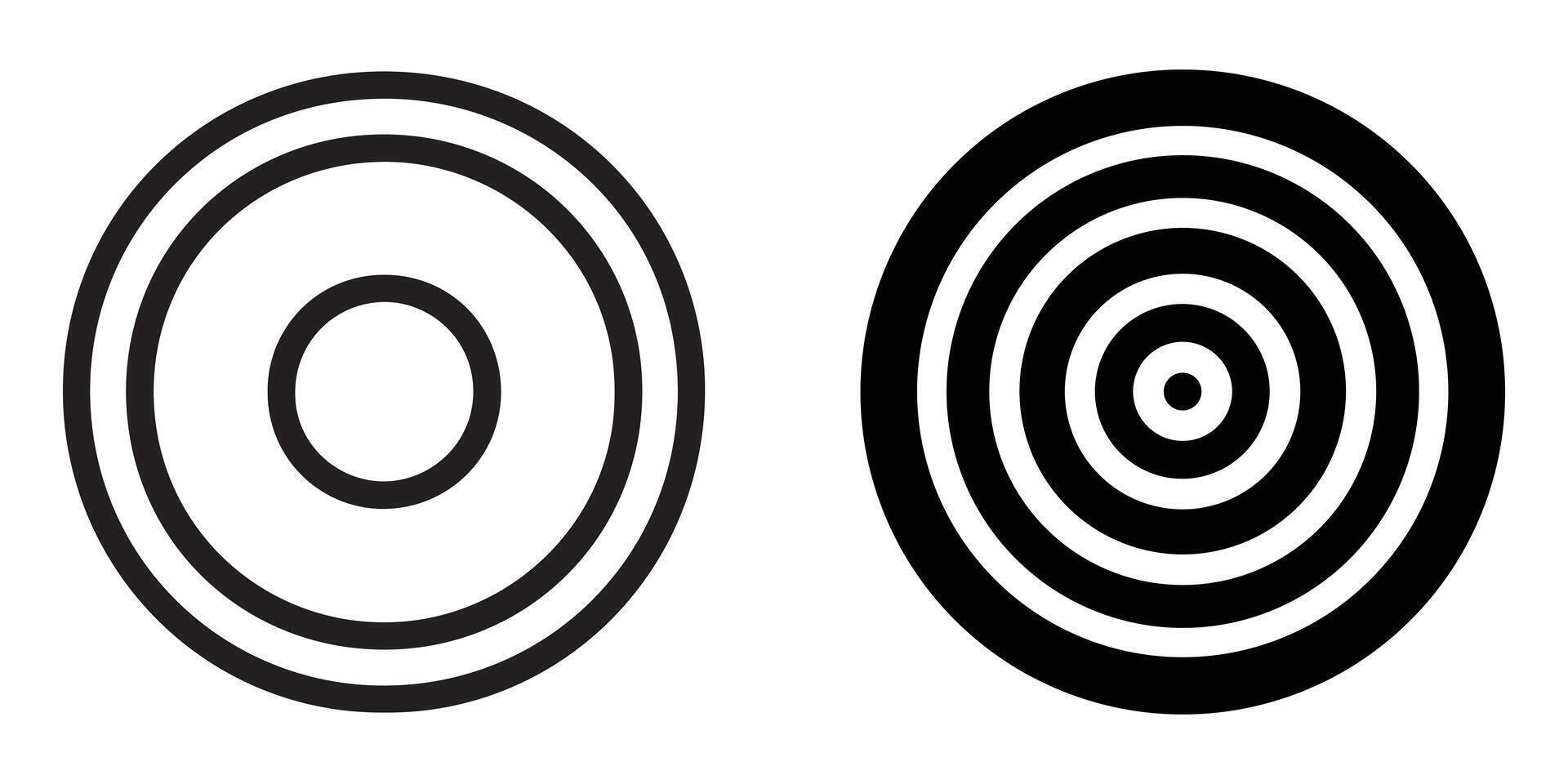 Striking Black and White Concentric Circles Minimalist Geometric Designs for Modern Branding and Abstract Art vector