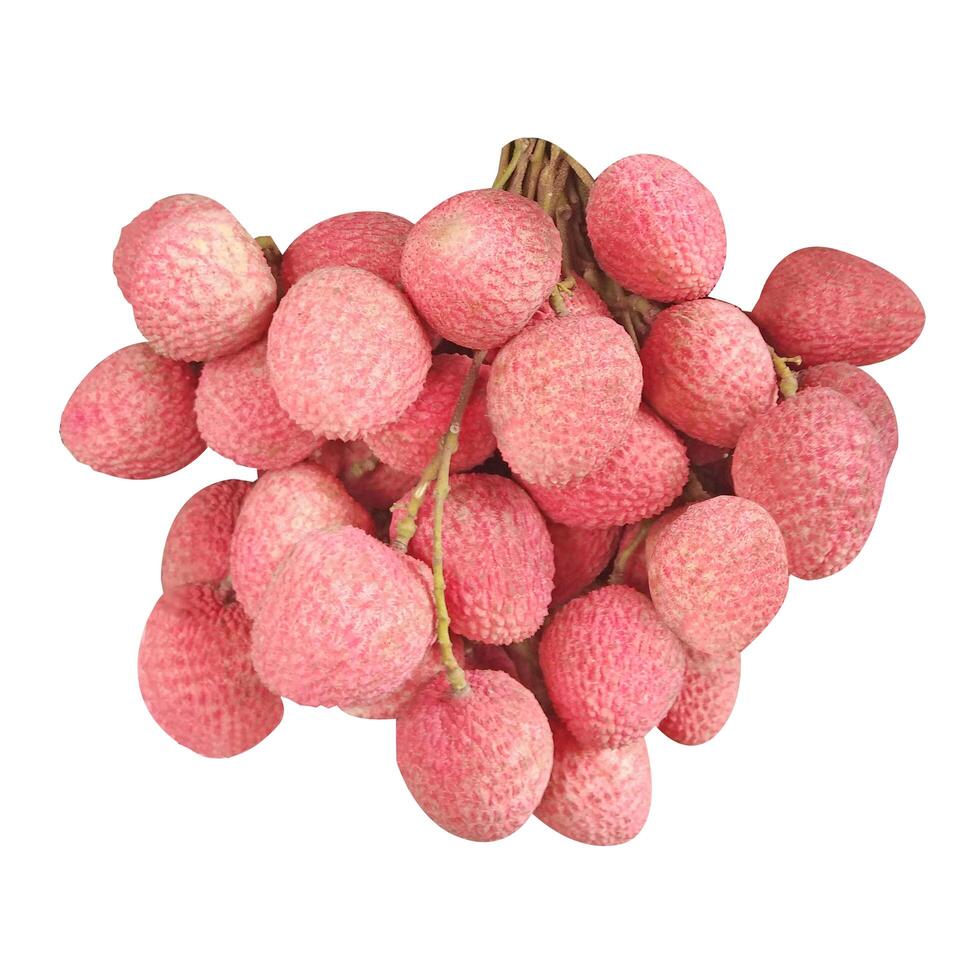Litchi fruit on white background photo
