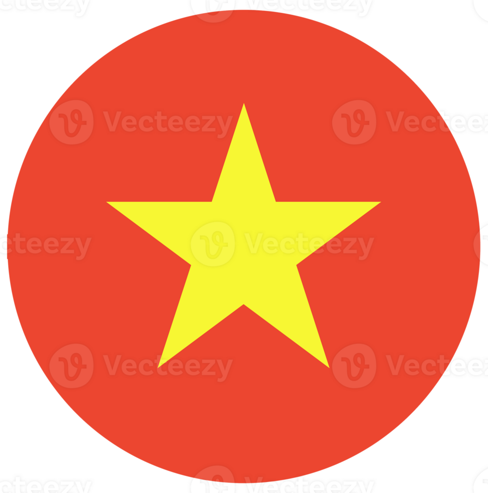 The circle flag of Vietnam isolated. png