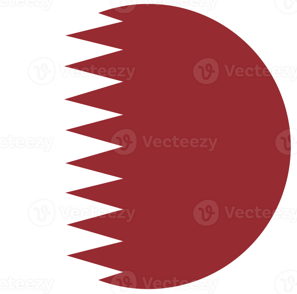 Qatar flag in circle frame, round icon, badge, button. png
