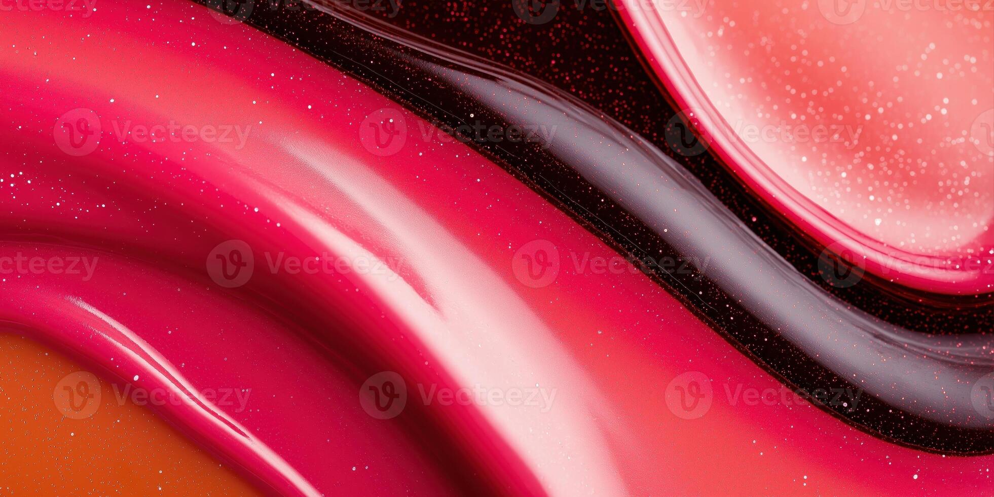 macro of nail polish drop texture, glossy liquid swirling in vibrant colors photo
