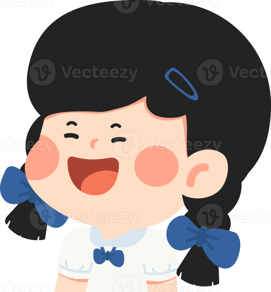 Cheerful Cartoon Girl Smiling png
