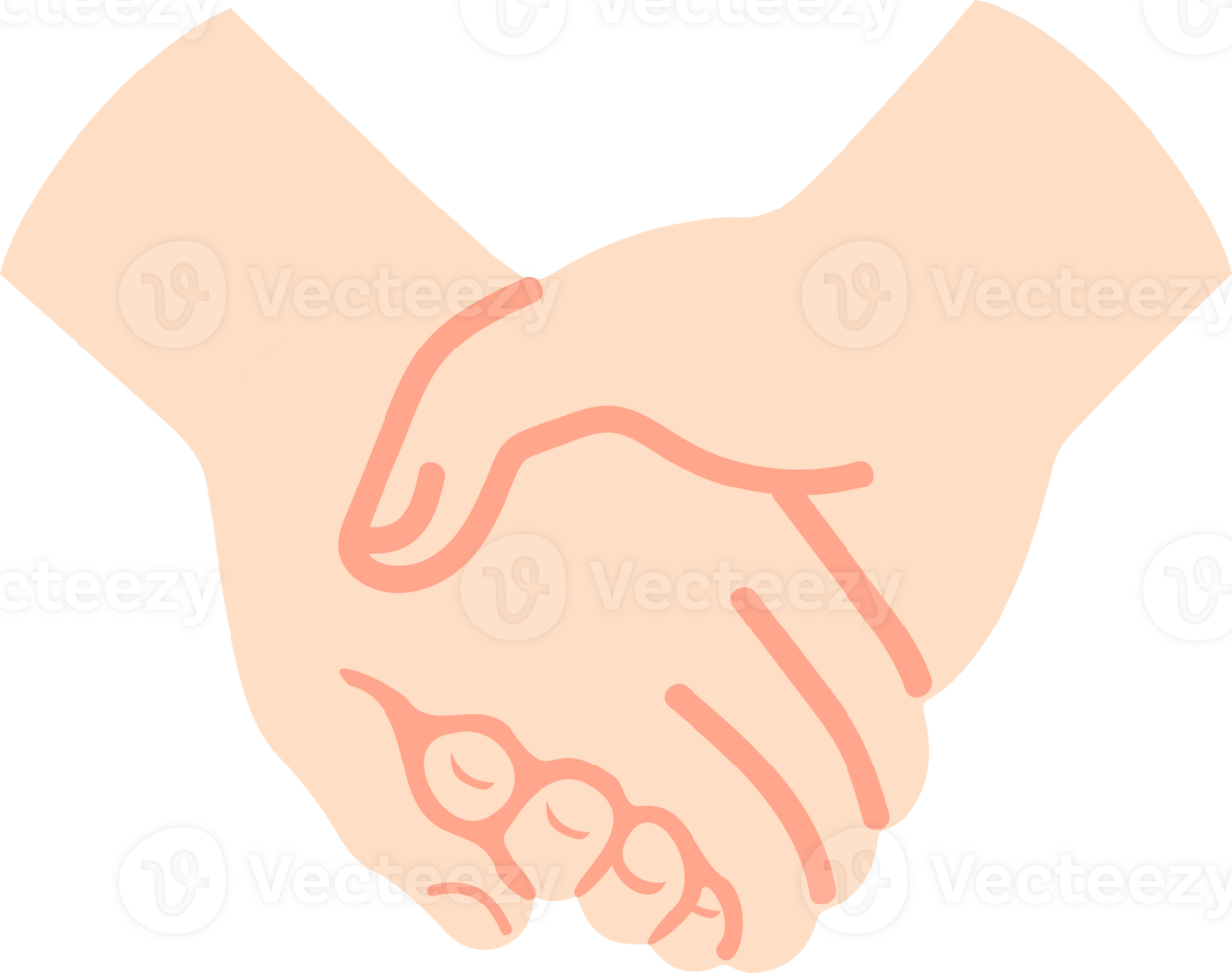 A hand holding another hand in a flat style png