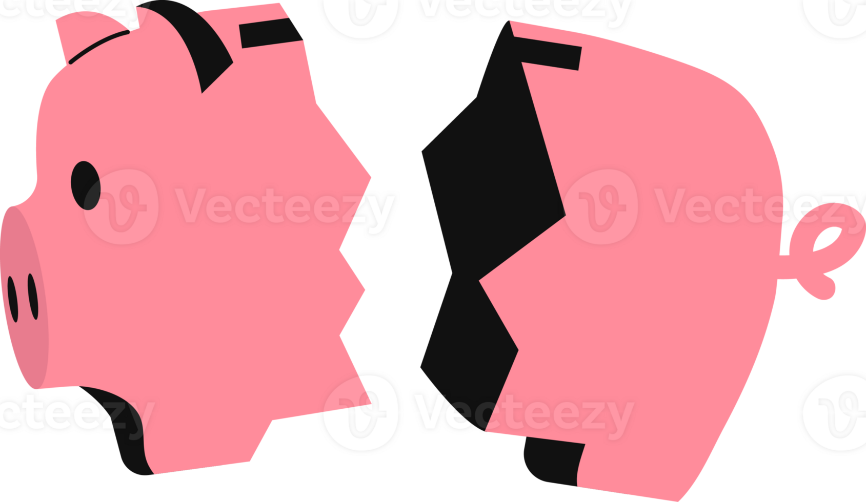 A pink piggy bank with a hole in it png