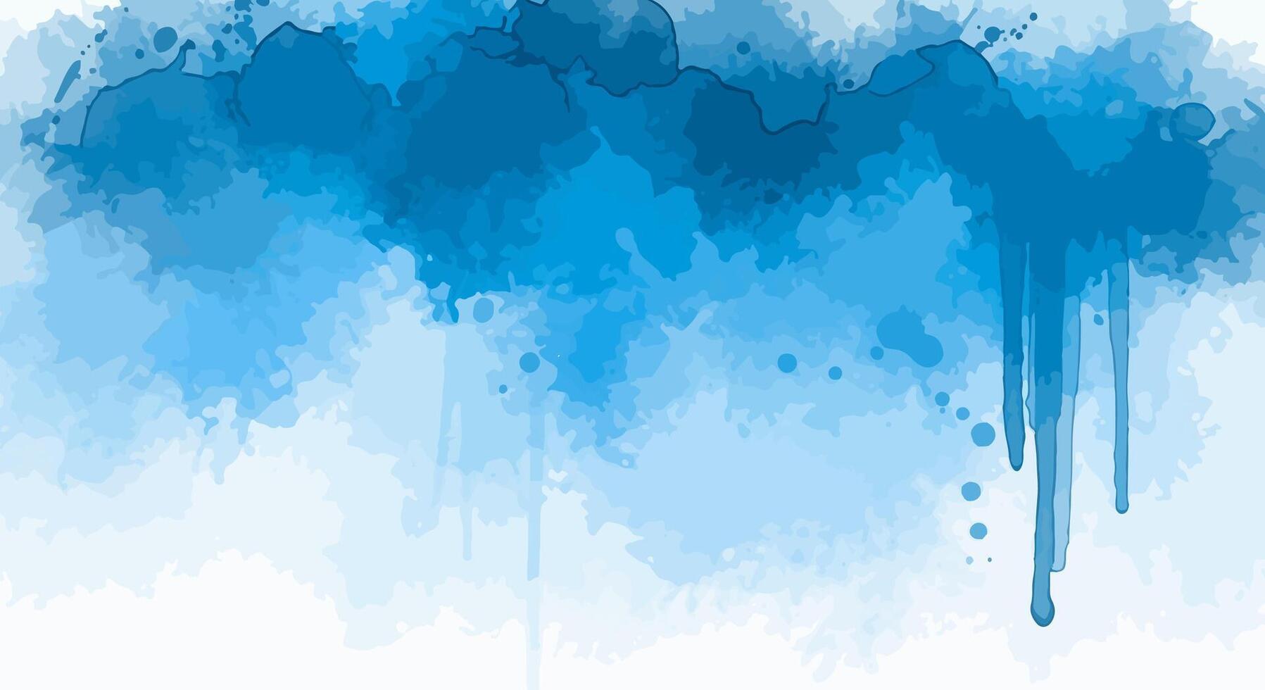 Abstract Blue Watercolor Background with Soft Cloud-Like Washes and Fluid Gradient Transitions vector