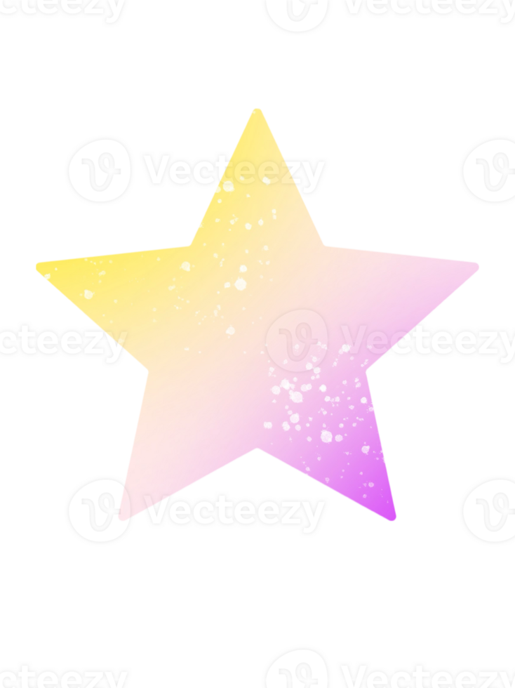 Star shape with watercolour effect png