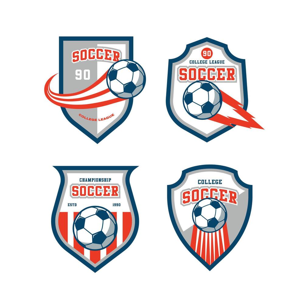 Collection of soccer league logos vector