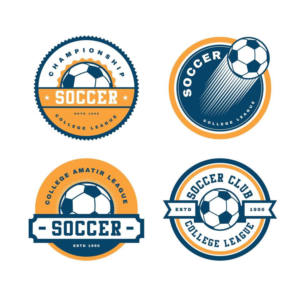 Soccer league logos and emblems vector