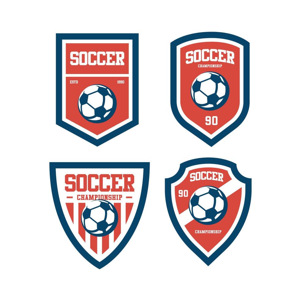 Soccer championship logos and emblems vector