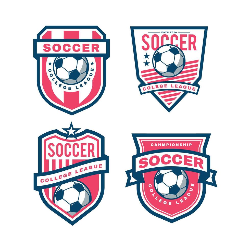 Soccer league logos for college teams vector