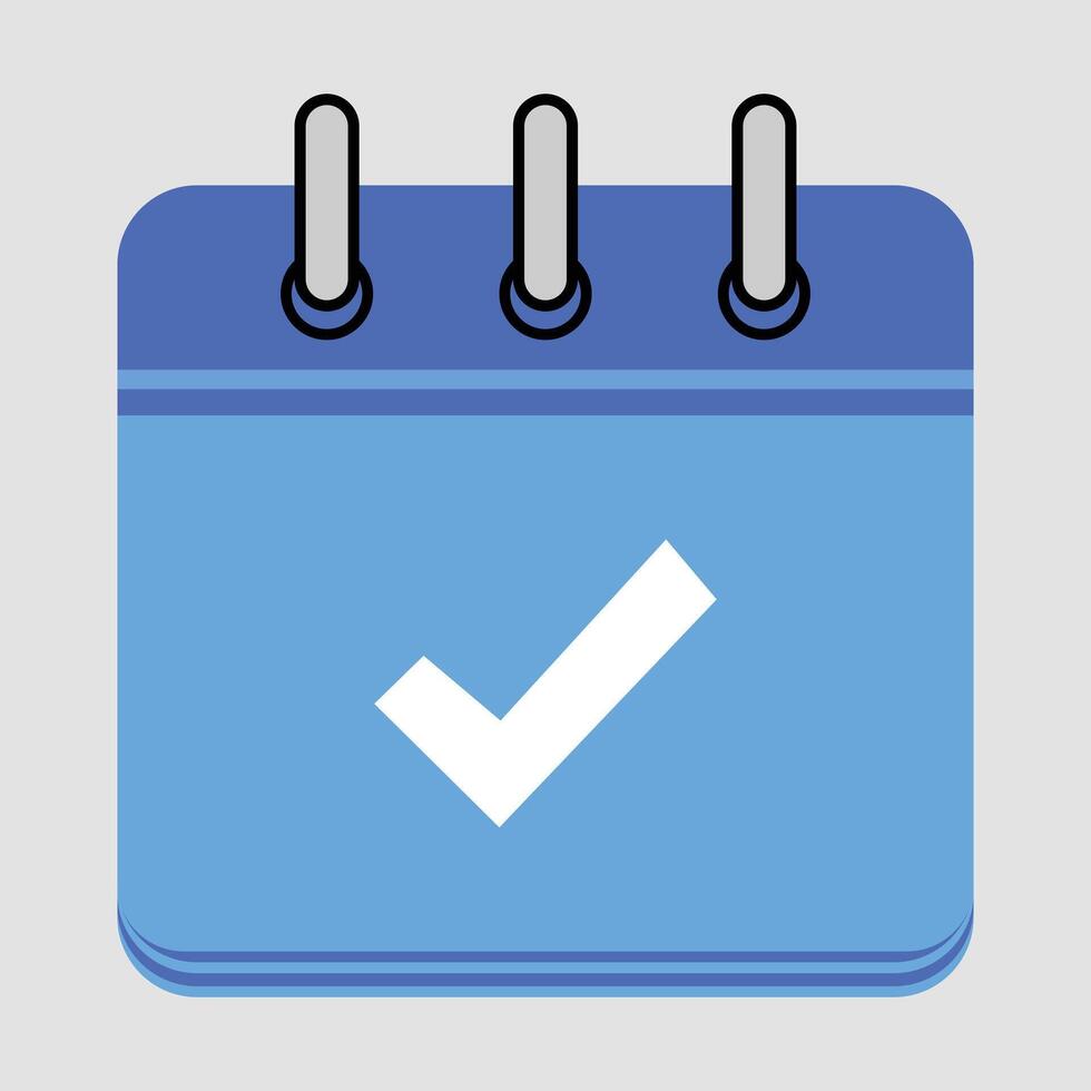 Minimal Calendar Icon with Check Mark Clean Glyph vector
