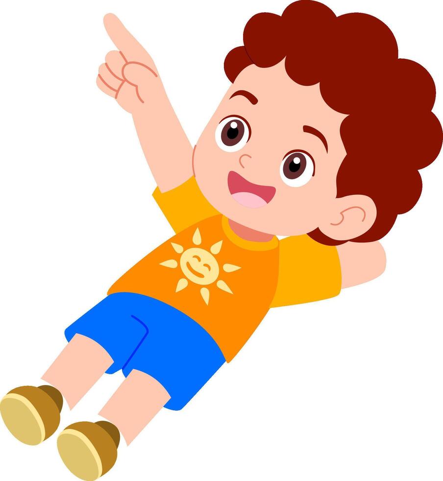 Kindergarten children are looking at the stars vector