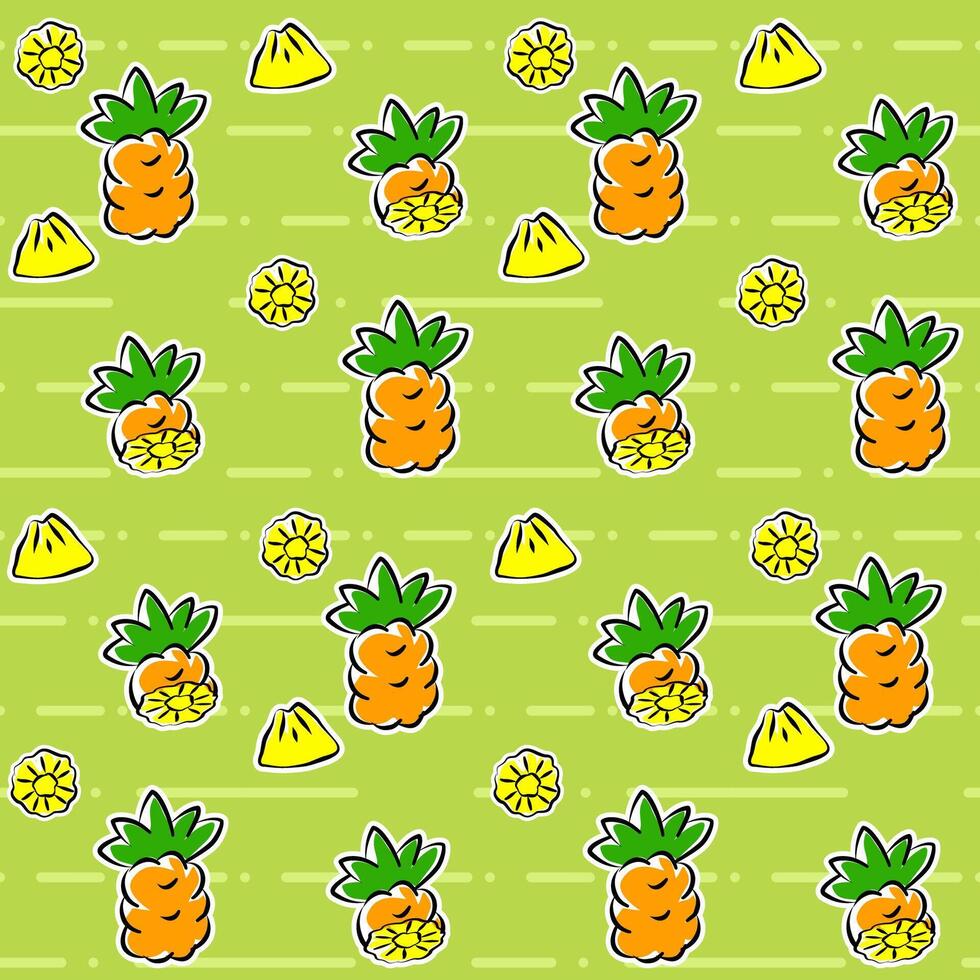 Pineapple pattern seamless green background suitable for fabric pattern or book covers vector