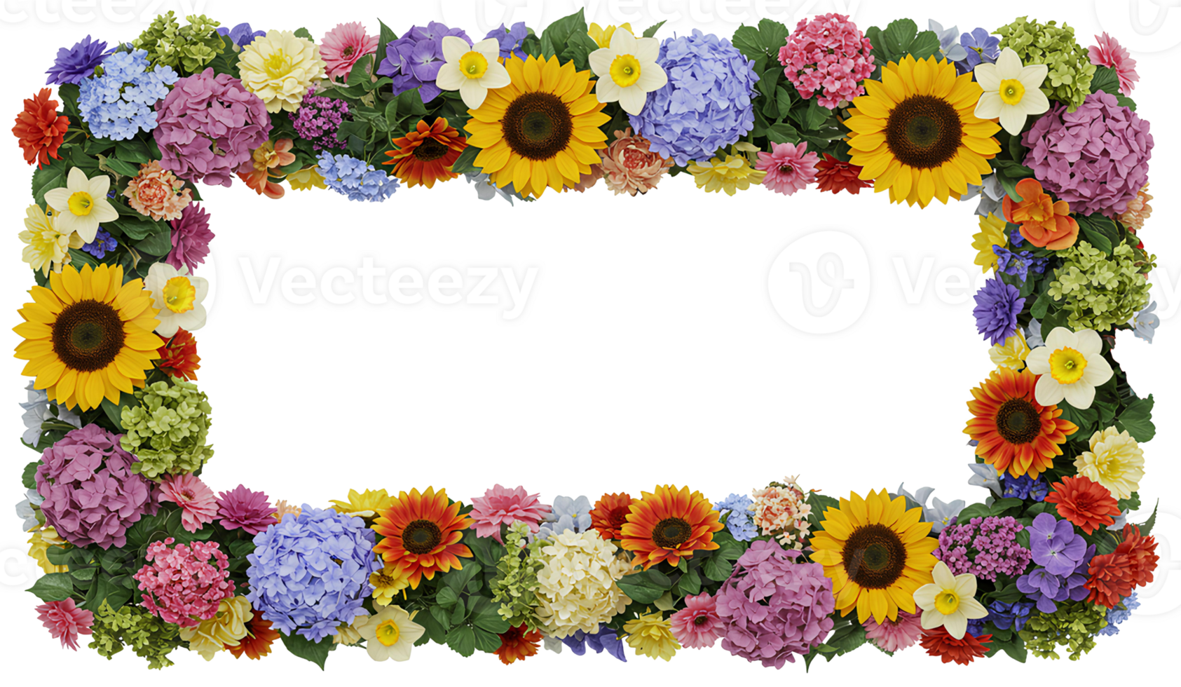 flower frame . Colorful border frame full of flowers top view flat lay isolated. flowers rectangular frame for natural, wedding and botany themes isolated png