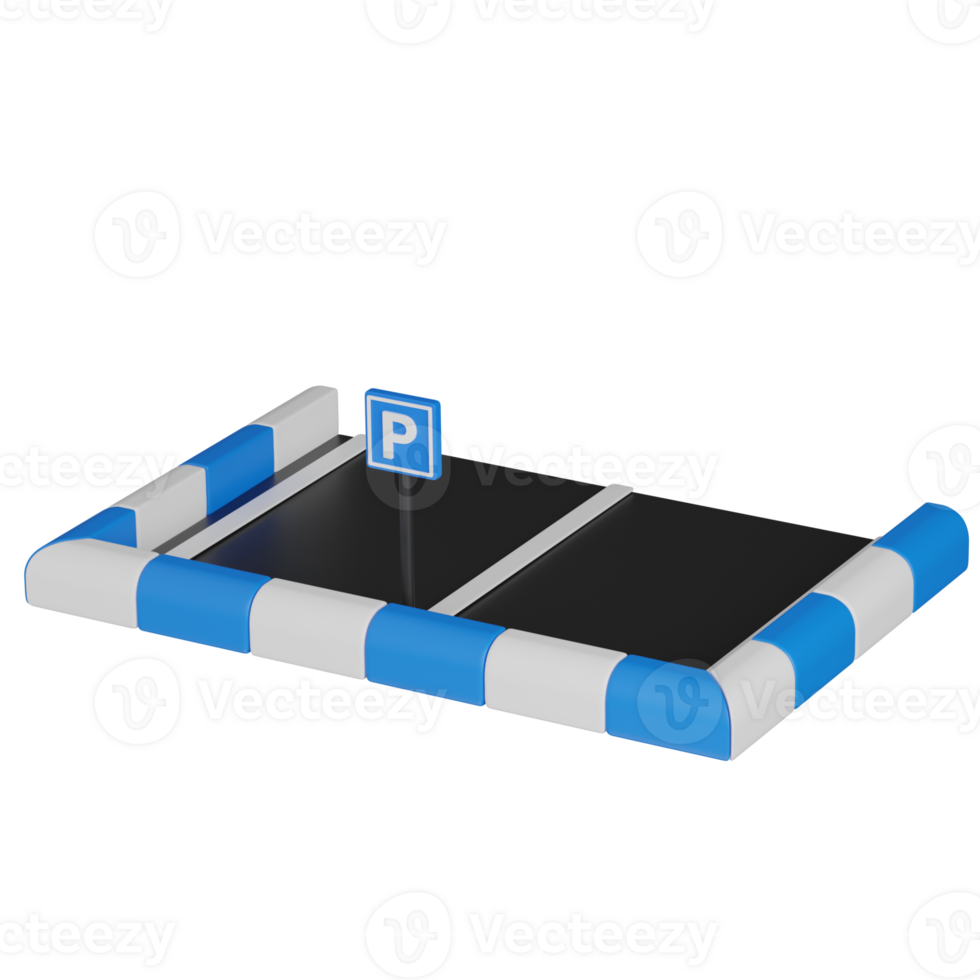 3d render Parking Lot with Sign icon png