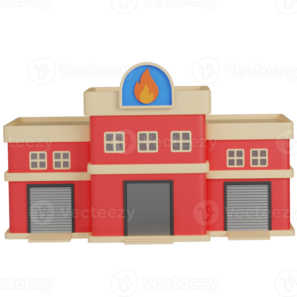 3d render Fire Station Illustration png