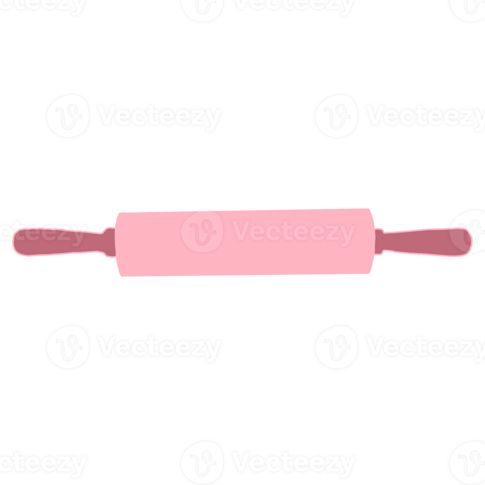 pink rolling pin icon on transparent background png