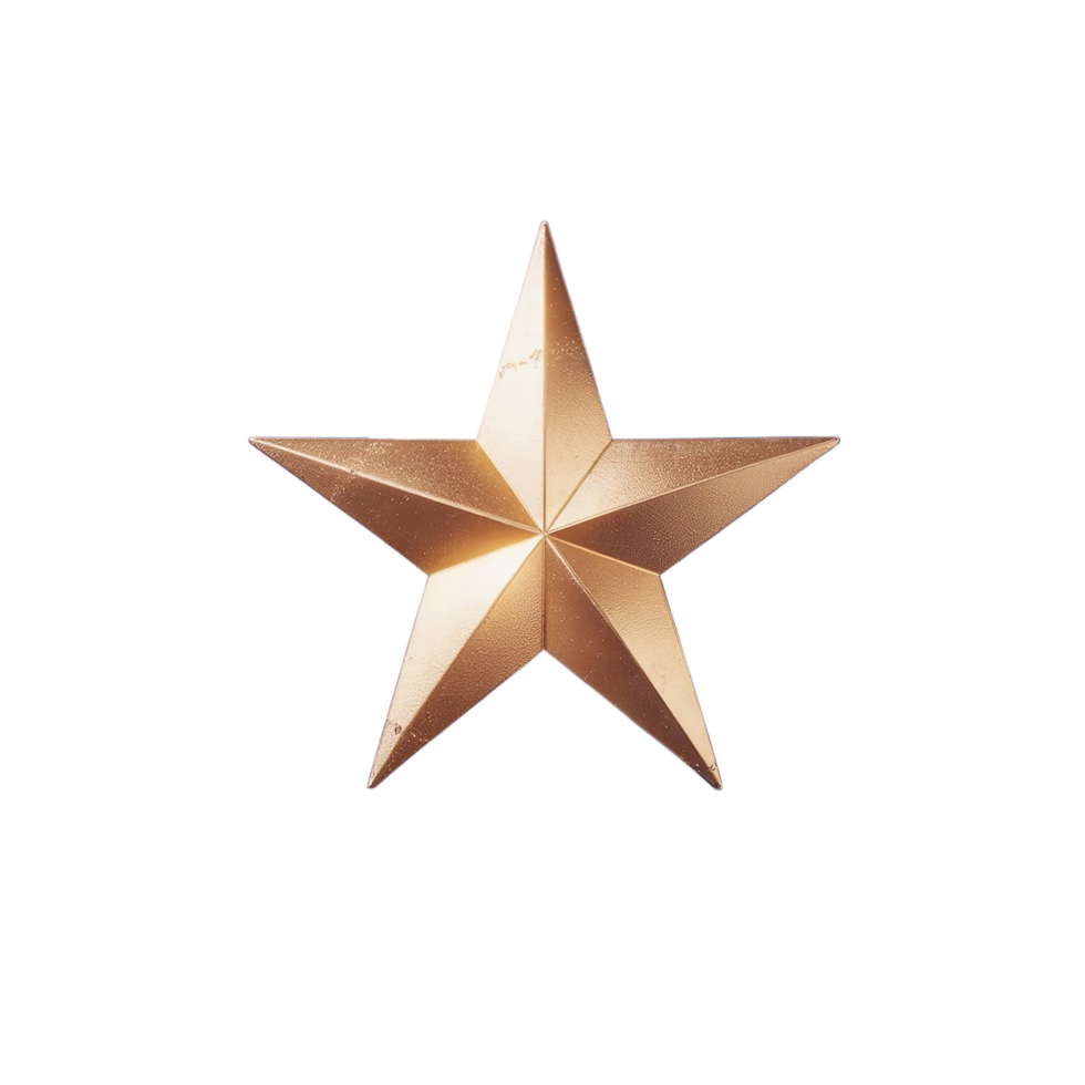 realistic golden star with a shimmering metallic finish png