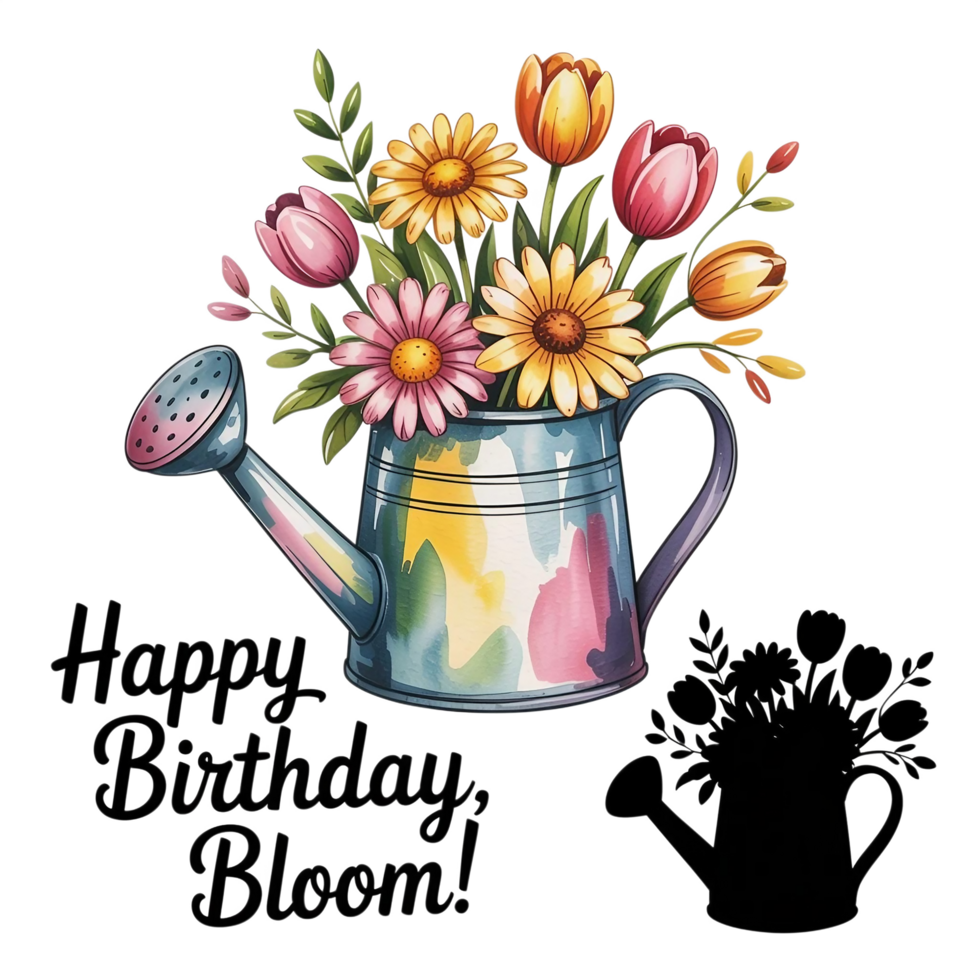 f a charming watering can overflowing png