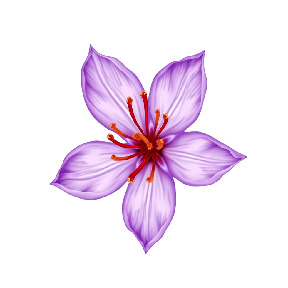 Beautiful saffron flower clipart, detailed png