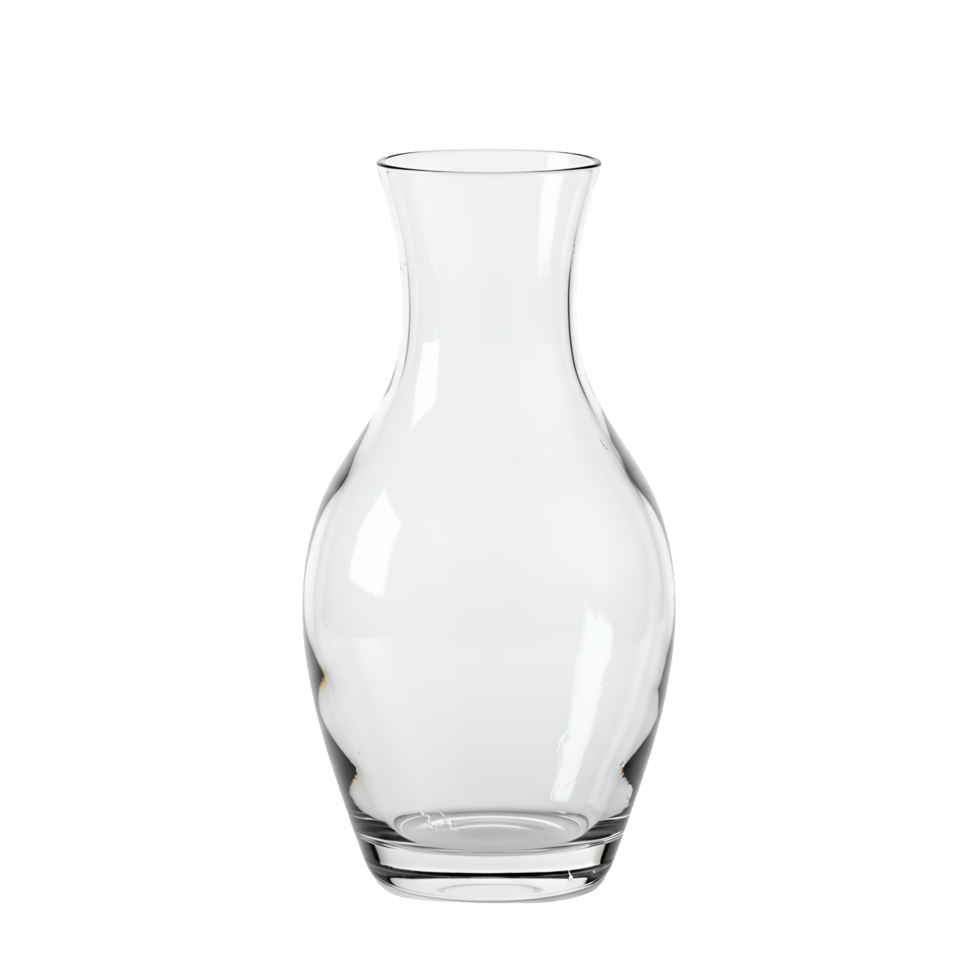 Clear Glass Vase on Transparent Background png