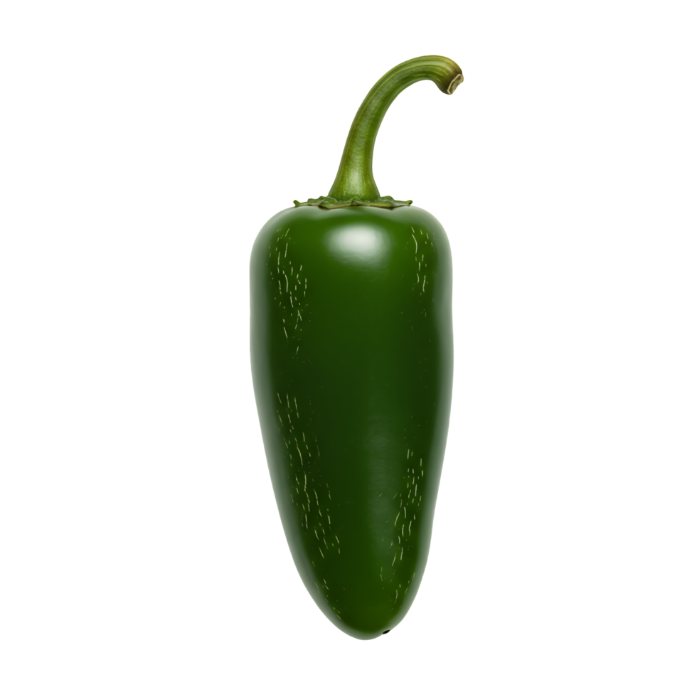 Vibrant Green Pepper on Transparent Background png