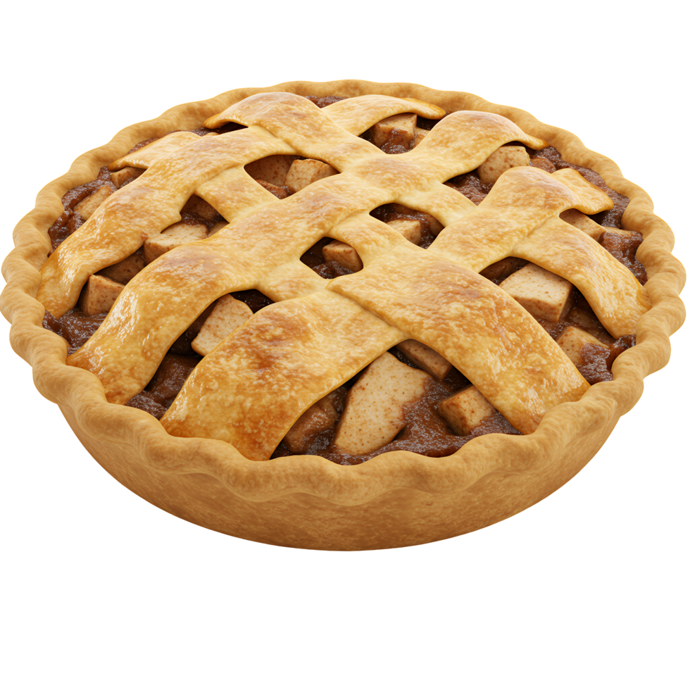 Golden Brown Apple Pie with Lattice Crust png
