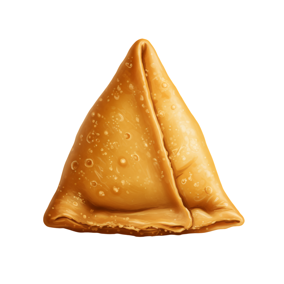 Crispy Golden Brown Samosa Pastry on Transparent Background png