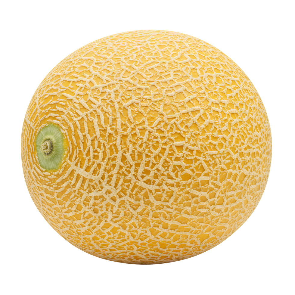 Pale Yellow Cantaloupe Melon on Transparent Background png