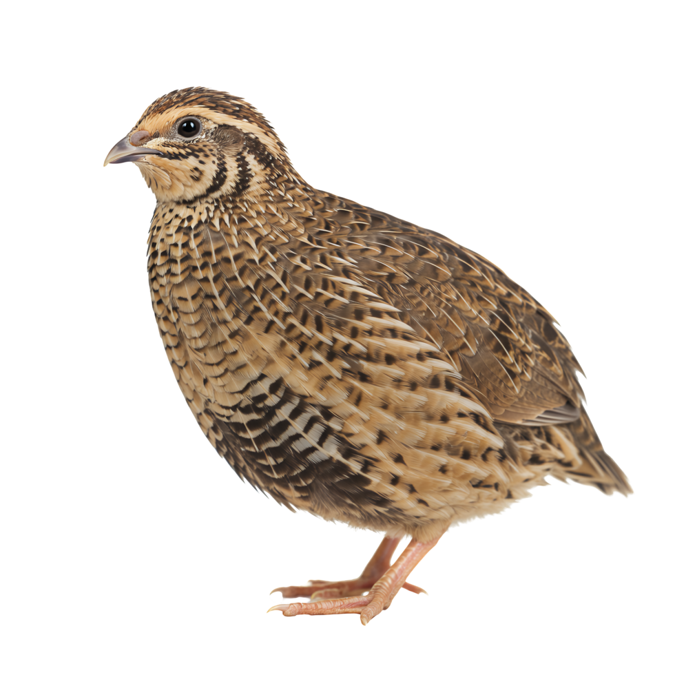 Detailed Brown Quail Bird Profile on Transparent Background png
