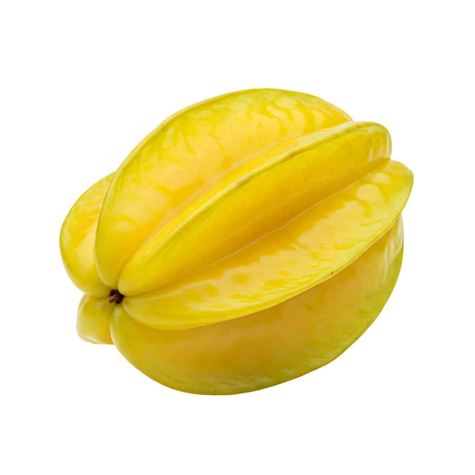 Ripe Yellow Star Fruit on Transparent Background png
