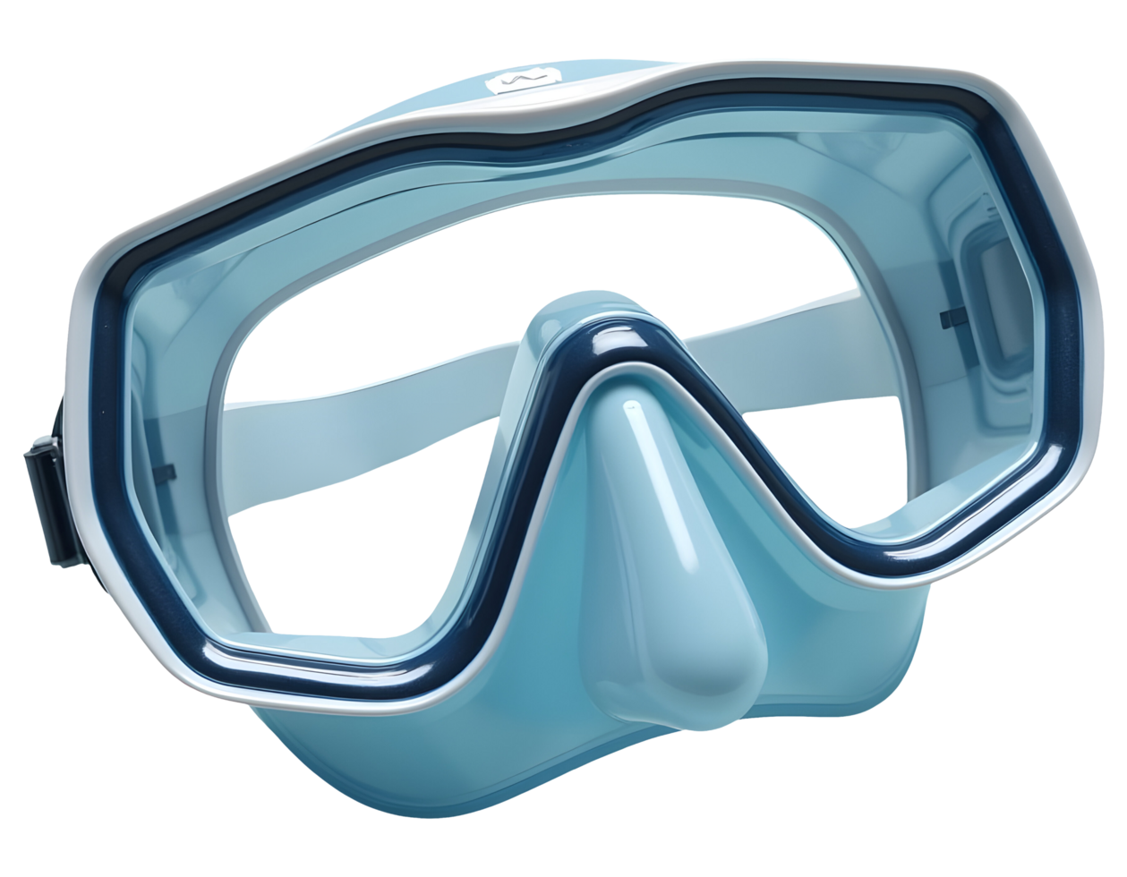 Light blue diving mask, perfect for snorkeling and underwater exploration png