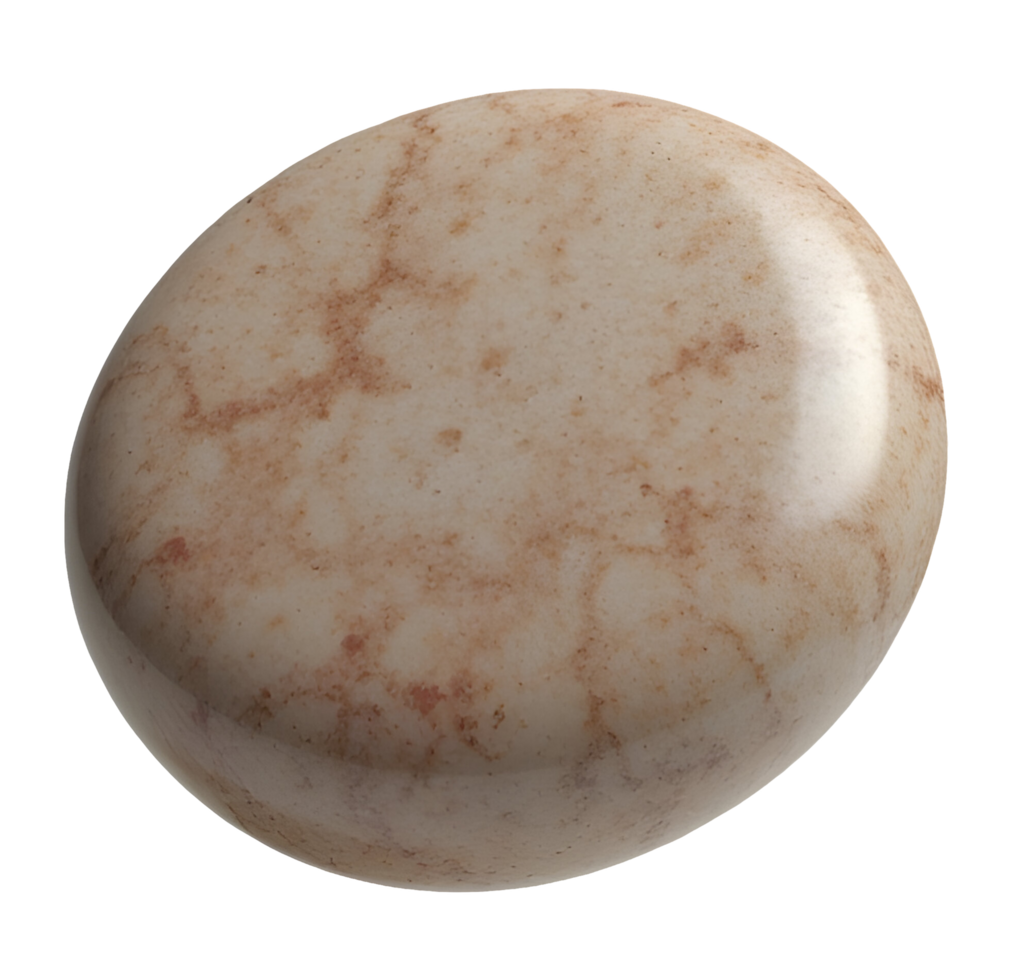 Smooth brown marbled stone, polished oval object, has serene natural texture png