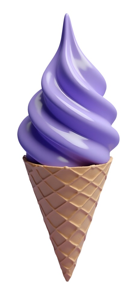 Delicious purple soft serve ice cream cone brings delightful summer joy png