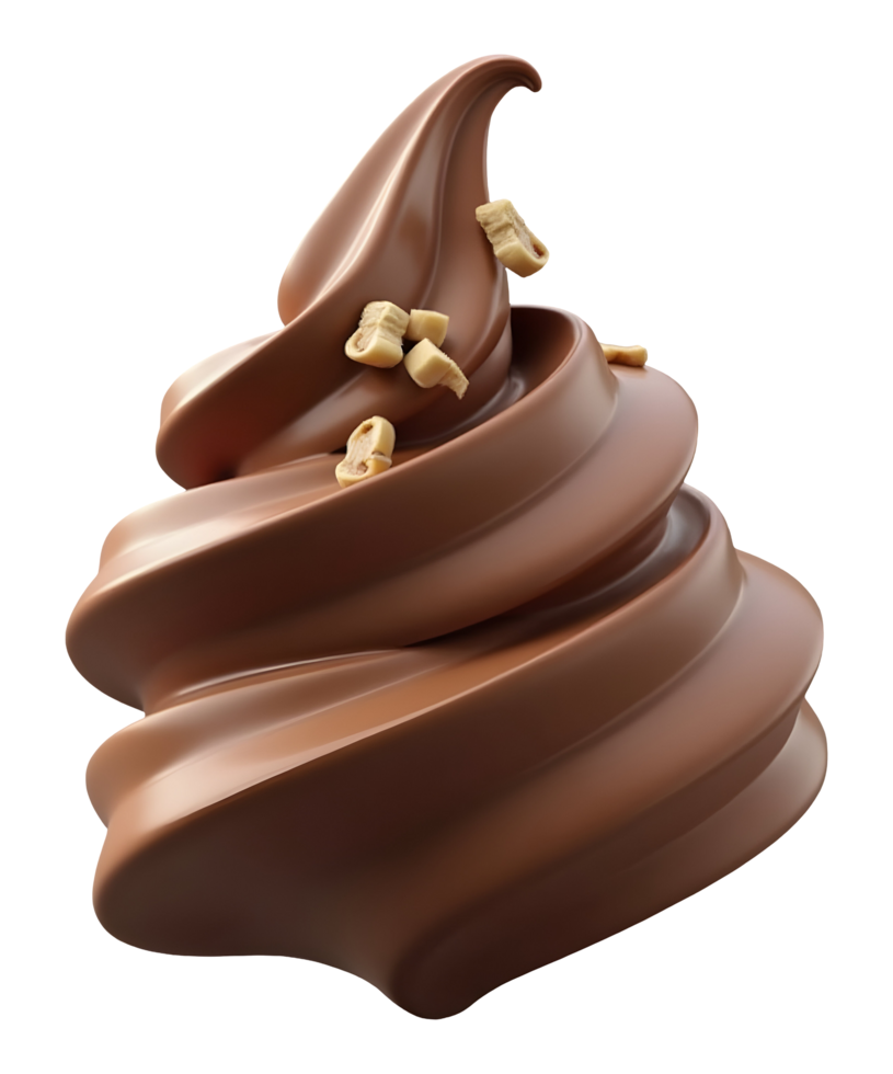 Decadent chocolate dessert swirl with crunchy nut brings pure delight png