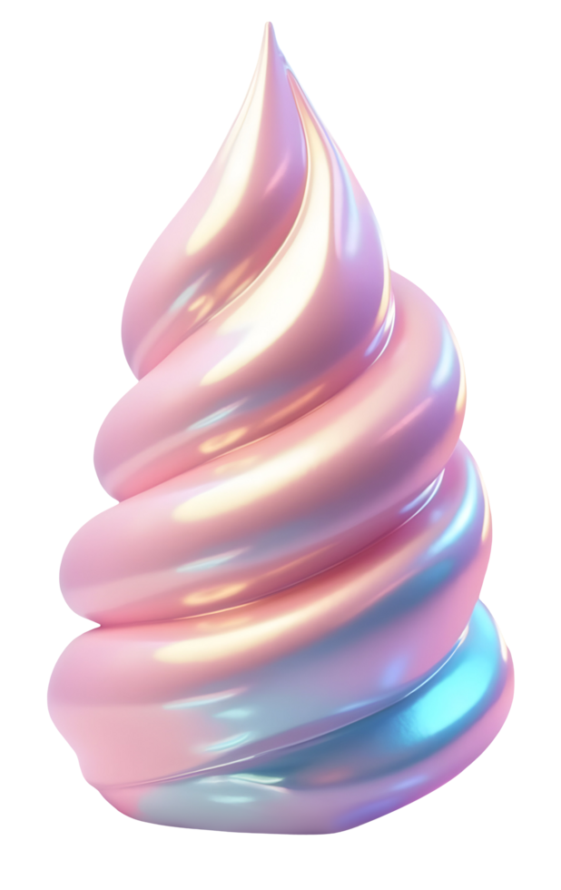 IridescentSwirl, abstract design features pleasing pink blue gradient. Holographic png