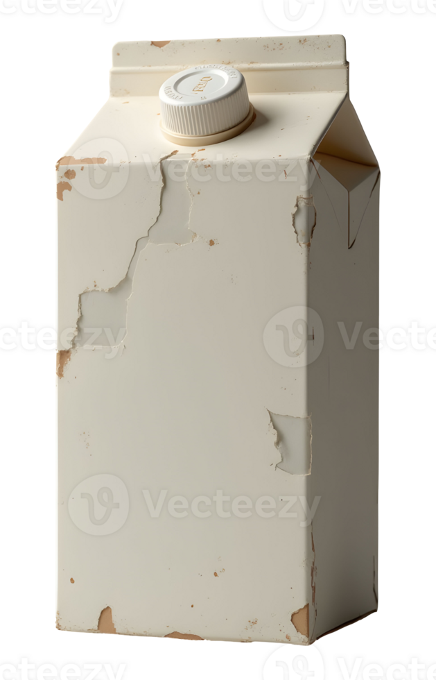 Damaged carton container box, worn paper package, appears aged and forgotten png