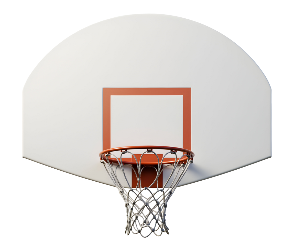Bold basketball hoop with backboard, rim, and net awaits exciting games and fun png