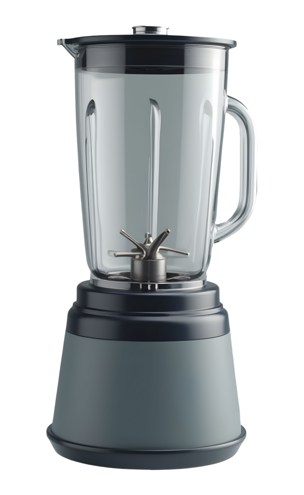Clean empty blender stands ready for fresh healthy food preparation png