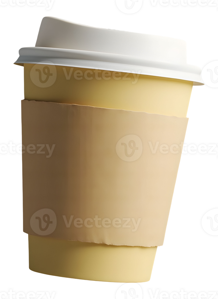 Convenient and comforting hot drink in disposable paper coffee cup png