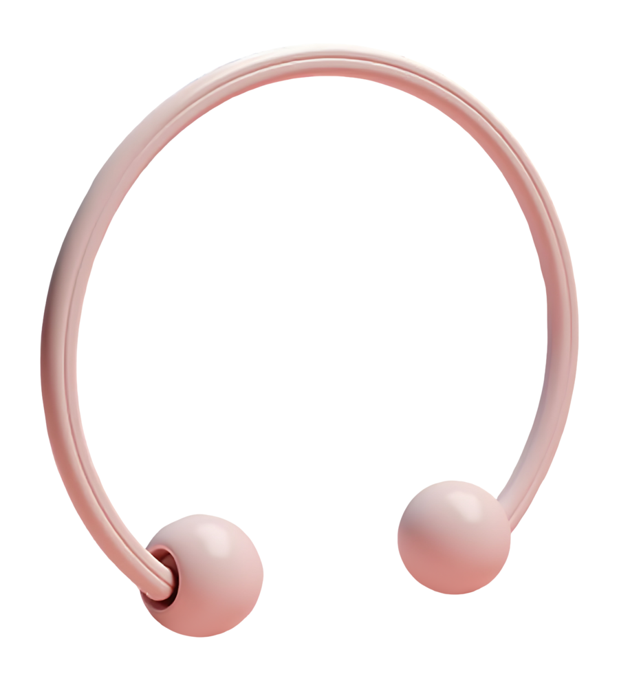 Pink curved accessory. Elegant jewelry item, sleek design with shiny texture png