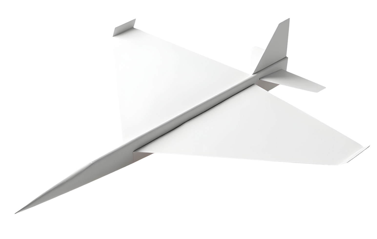 Pristine white paper airplane design, simple toy evoking joyful flight png