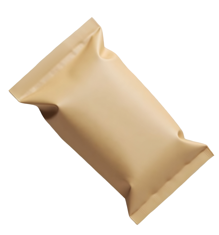 Blank beige package sealed, ready for branding and new product identity png
