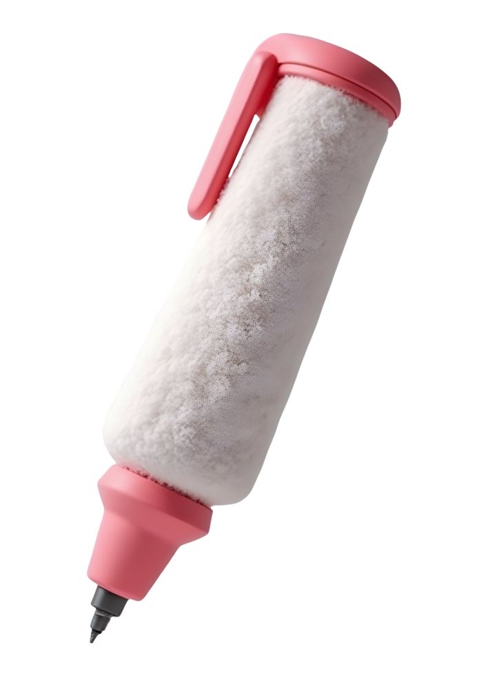 Fuzzy white pink marker perfect for creative writing, drawing and art projects png