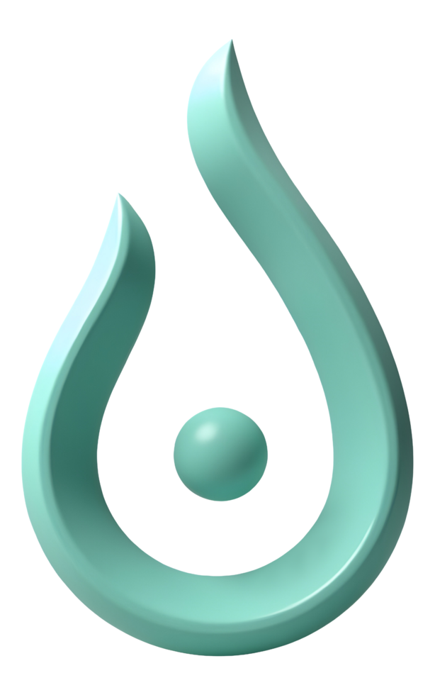 Abstract teal form shape fluid design evokes calm and modern simplicity png