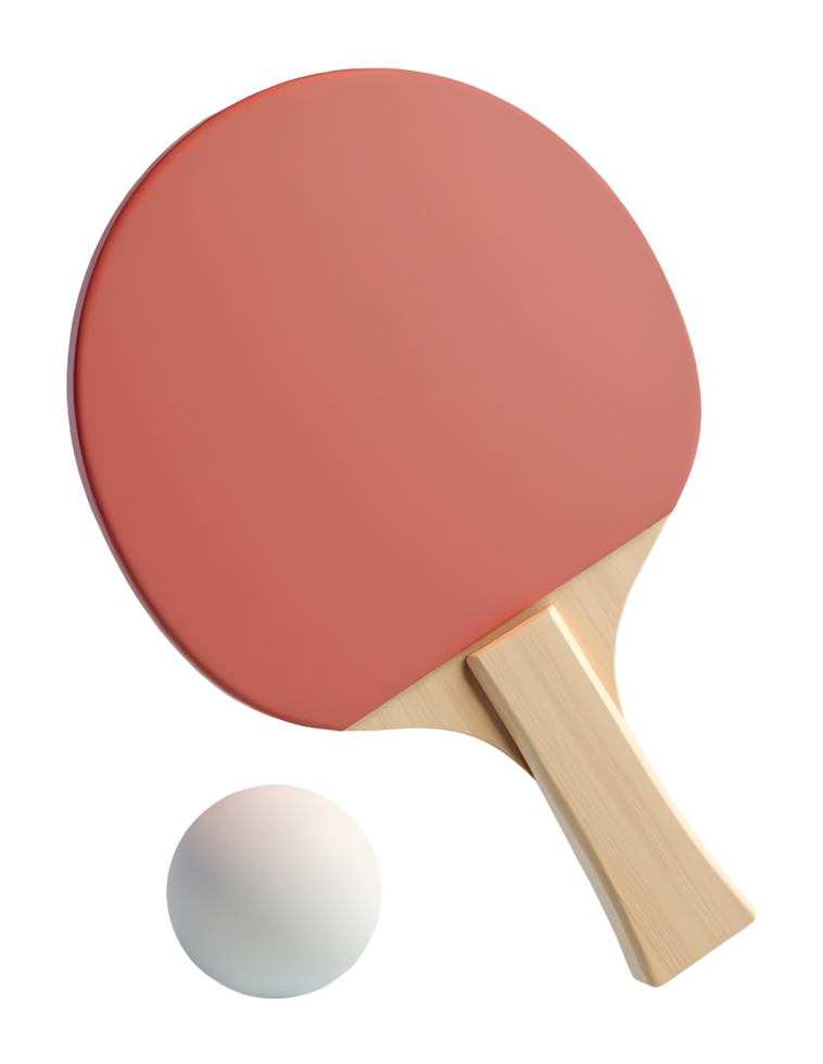 Table tennis paddle with ball isolated on transparency background for sport fun png