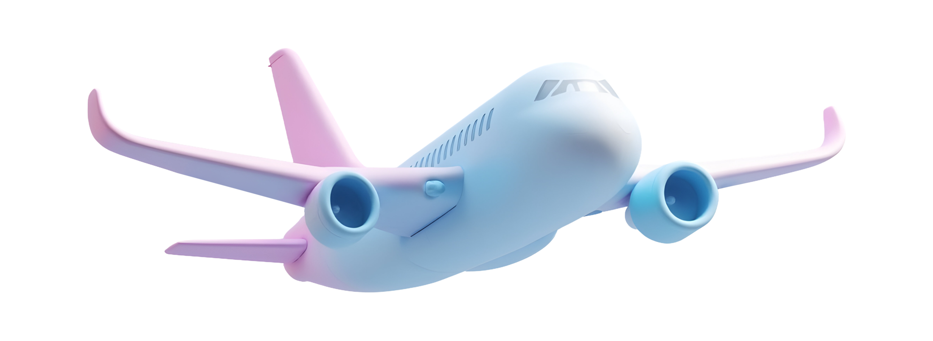 Pastel pink and blue airplane prepares for an exciting flight across sky png