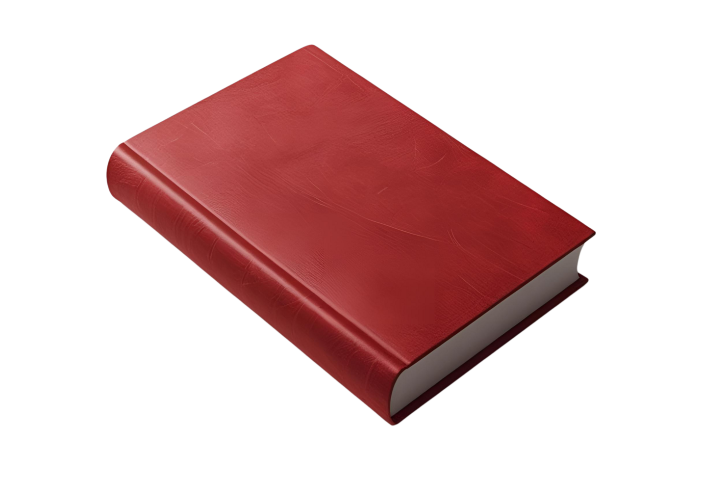 Red hardcover book displayed for education, reading, or publishing concept visuals. png