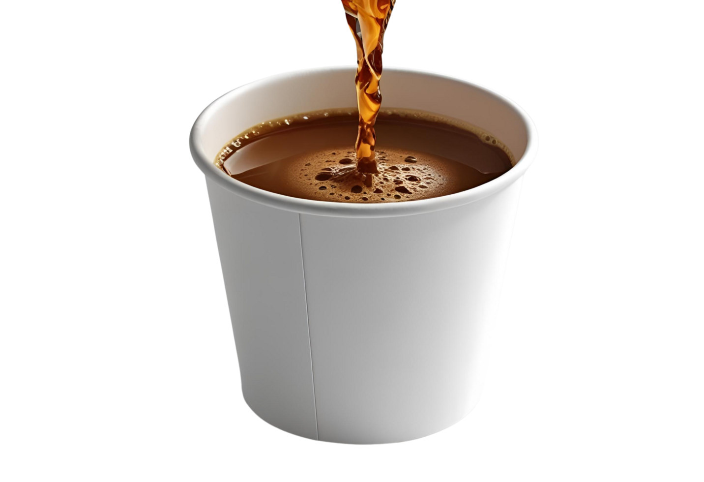 Coffee served in paper cup isolated for cafe, beverage, and branding use. png