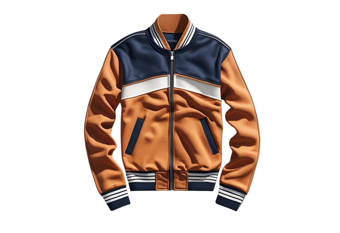 Stylish Colorblock Bomber Jacket with Retro Vibes and Modern Finish png